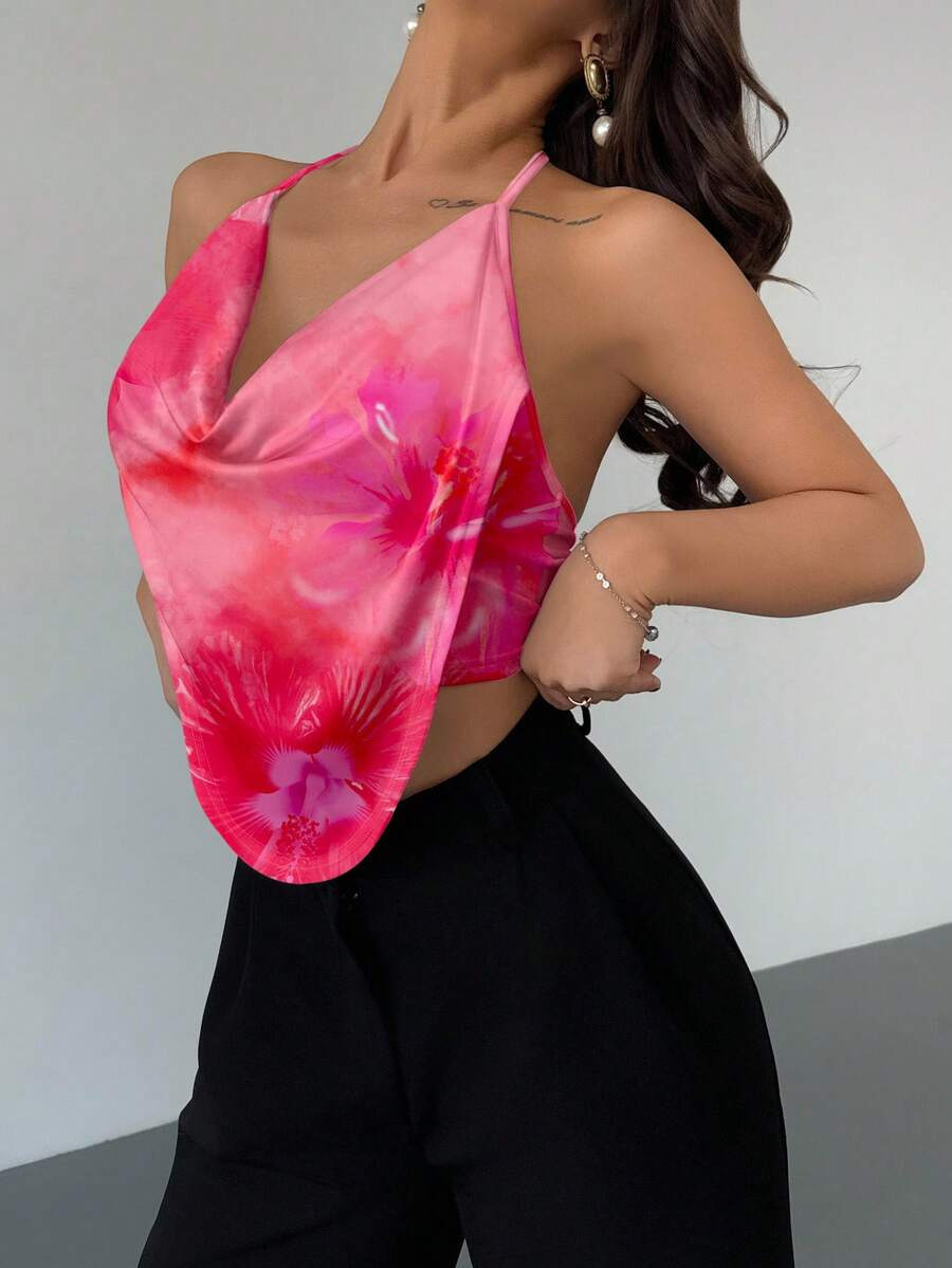 Y2K Halter Neck V-Neck Backless Camisole 4 Y2K Halter Neck V-Neck Backless Camisole - Image 4