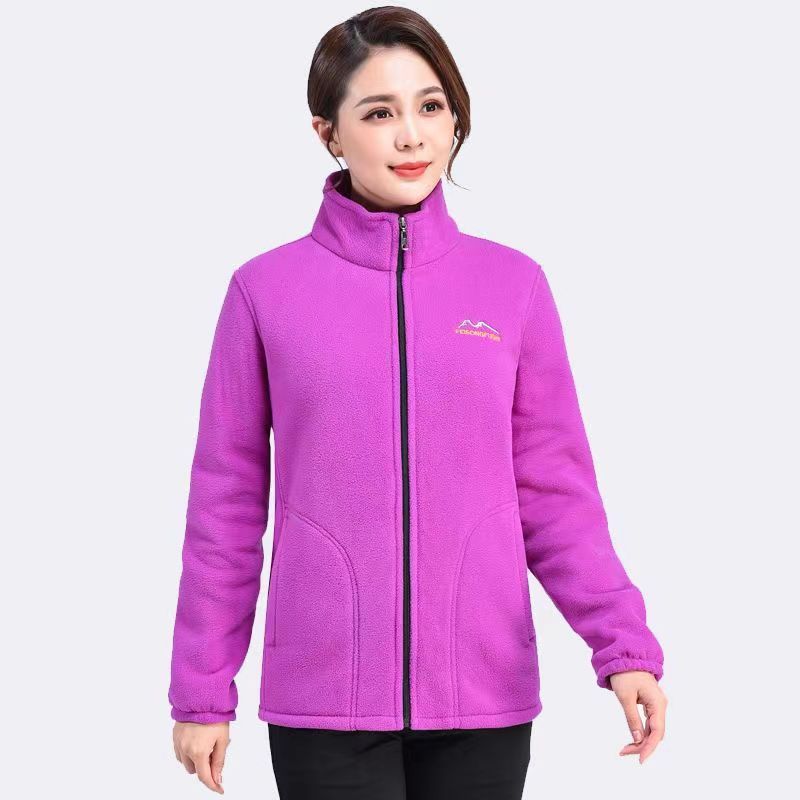 Women's Thickened Zip-up Stand-collar Loose Sports Jacket 3 Women's Thickened Zip-up Stand-collar Loose Sports Jacket - Image 3