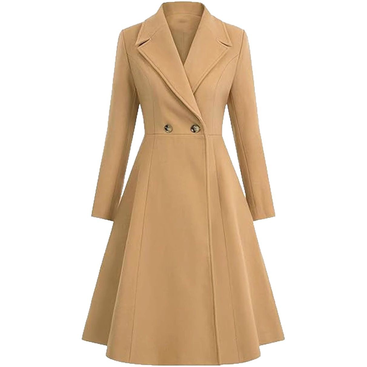 Women's Long Lapel Double Breasted Trench Coat 8 Women's Long Lapel Double Breasted Trench Coat - Image 8