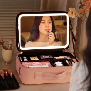 Smart LED Cosmetic Bag With Mirror - Travel Makeup Bags