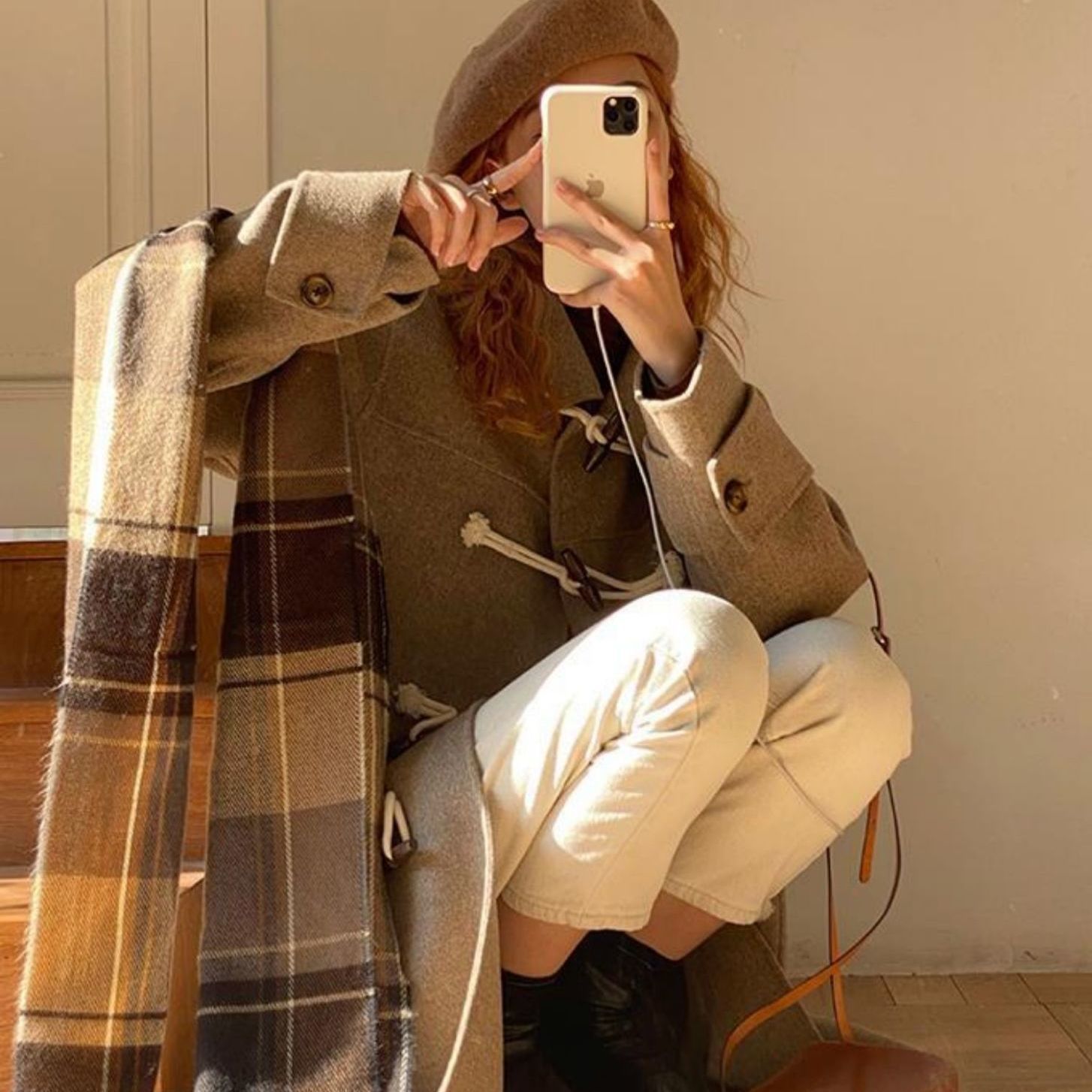 Wool Coat Women's Korean-Style Loose Slimming Horn-Button Petite Mid-Length Wool Fashionable 2 Wool Coat Women's Korean-Style Loose Slimming Horn-Button Petite Mid-Length Wool Fashionable - Image 2