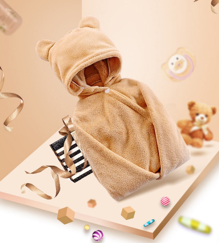 Cotton baby care hooded bath towel 4 Cotton baby care hooded bath towel - Image 4