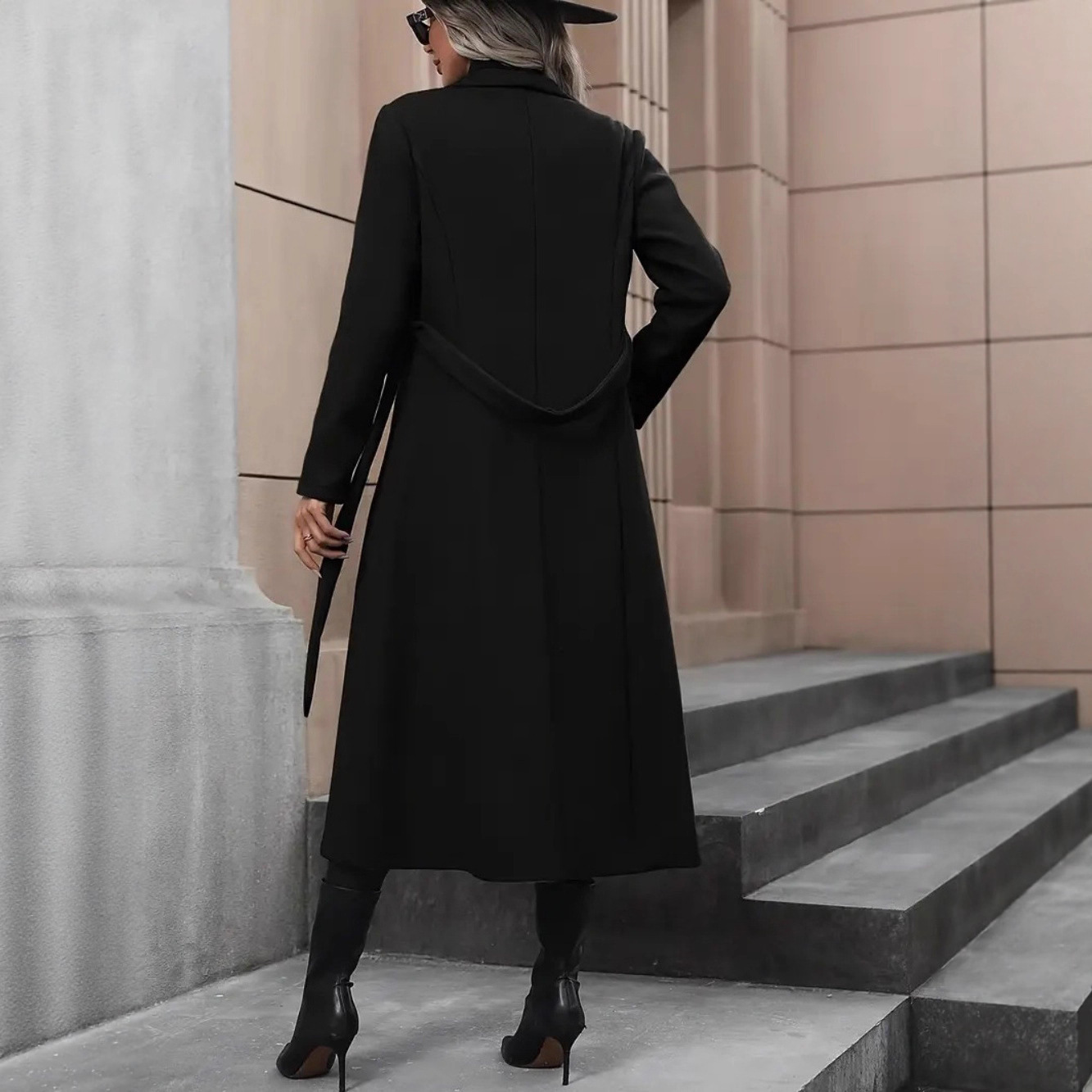 Women's Minimalist Basic Belt King-size Coat 5 Women's Minimalist Basic Belt King-size Coat - Image 5