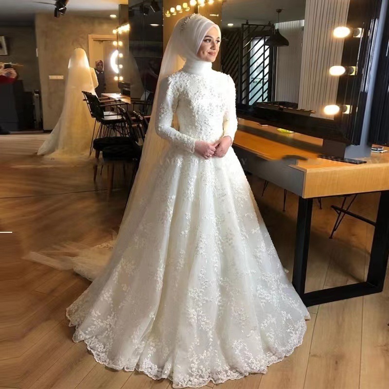 Long Sleeve White Dignified Wedding Dress 6 Long Sleeve White Dignified Wedding Dress - Image 6
