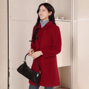 Slimming Chenille Fabric Hugging Wool Coat