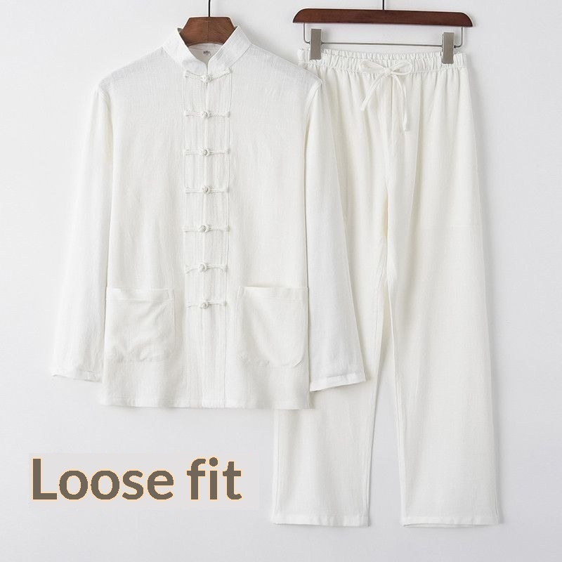 Cotton And Linen Tang Suit Vintage Loose Set 3 Cotton And Linen Tang Suit Vintage Loose Set - Image 3