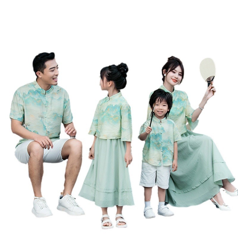 Parent-child Leisure Chinese Style Cheongsam Suit 6 Parent-child Leisure Chinese Style Cheongsam Suit - Image 6