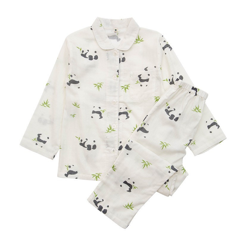 Spring And Summer All Cotton Gauze Cute Cartoon Long Sleeved Pajama Set For Boys And Girls 8 Spring And Summer All Cotton Gauze Cute Cartoon Long Sleeved Pajama Set For Boys And Girls - Image 8