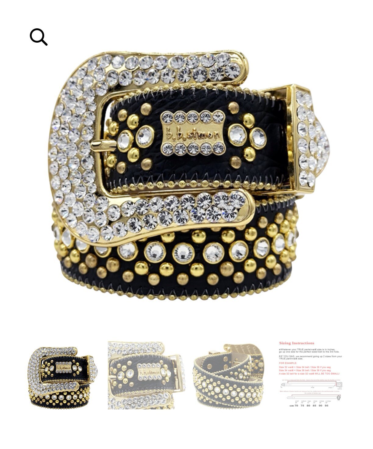 New Rhinestone Belt With Top-grain Leather Unisex 8 New Rhinestone Belt With Top-grain Leather Unisex - Image 8