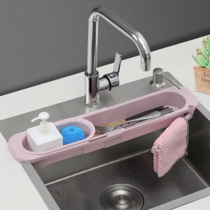 Telescopic Sink Rack – Adjustable Kitchen Sink Organizer & Sponge Holder
