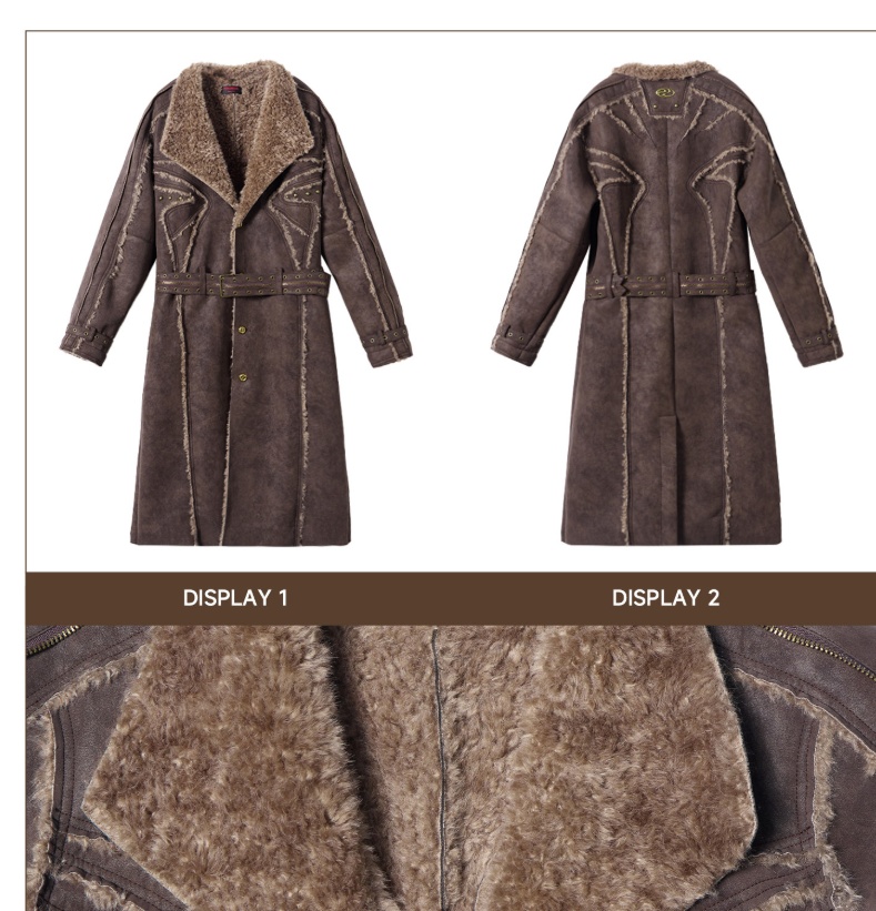 All-in-one Eco-friendly Suede Lambswool Long Coat 5 All-in-one Eco-friendly Suede Lambswool Long Coat - Image 5