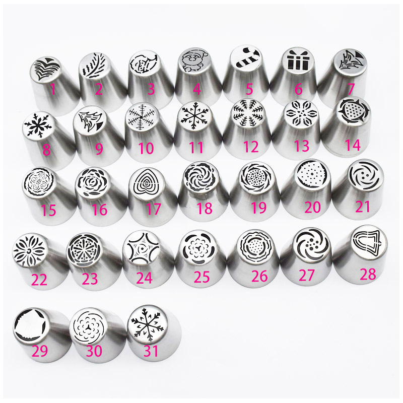 DIY Series Stainless Steel Christmas Decorating Mouth 30 Variety of Cakes Decoration Tools 4 DIY Series Stainless Steel Christmas Decorating Mouth 30 Variety of Cakes Decoration Tools - Image 4