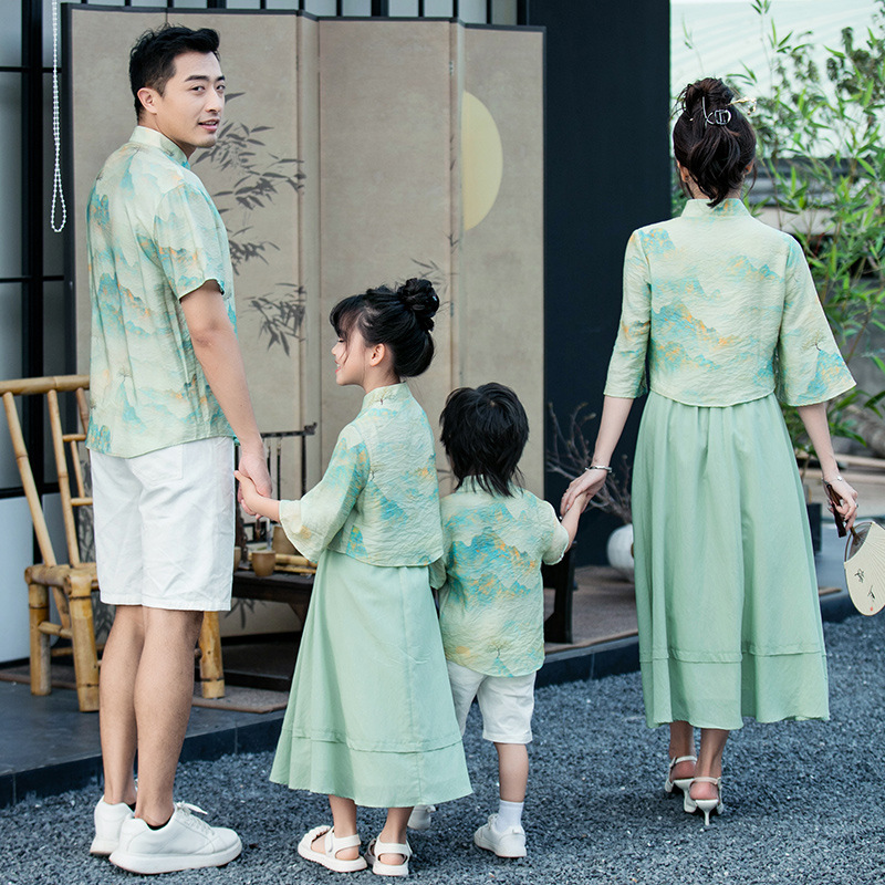 Parent-child Leisure Chinese Style Cheongsam Suit 8 Parent-child Leisure Chinese Style Cheongsam Suit - Image 8