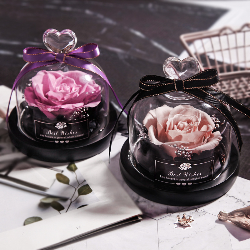 Valentine's Day Christmas Dried Flowers For Home Decor Wedding Gifts Dried Flowers Eternal Real Rose Home Decor With LED In Glass 6 Valentine's Day Christmas Dried Flowers For Home Decor Wedding Gifts Dried Flowers Eternal Real Rose Home Decor With LED In Glass - Image 6