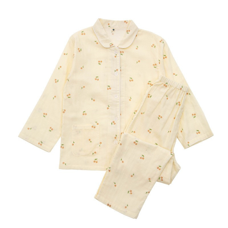 Spring And Summer All Cotton Gauze Cute Cartoon Long Sleeved Pajama Set For Boys And Girls 4 Spring And Summer All Cotton Gauze Cute Cartoon Long Sleeved Pajama Set For Boys And Girls - Image 4