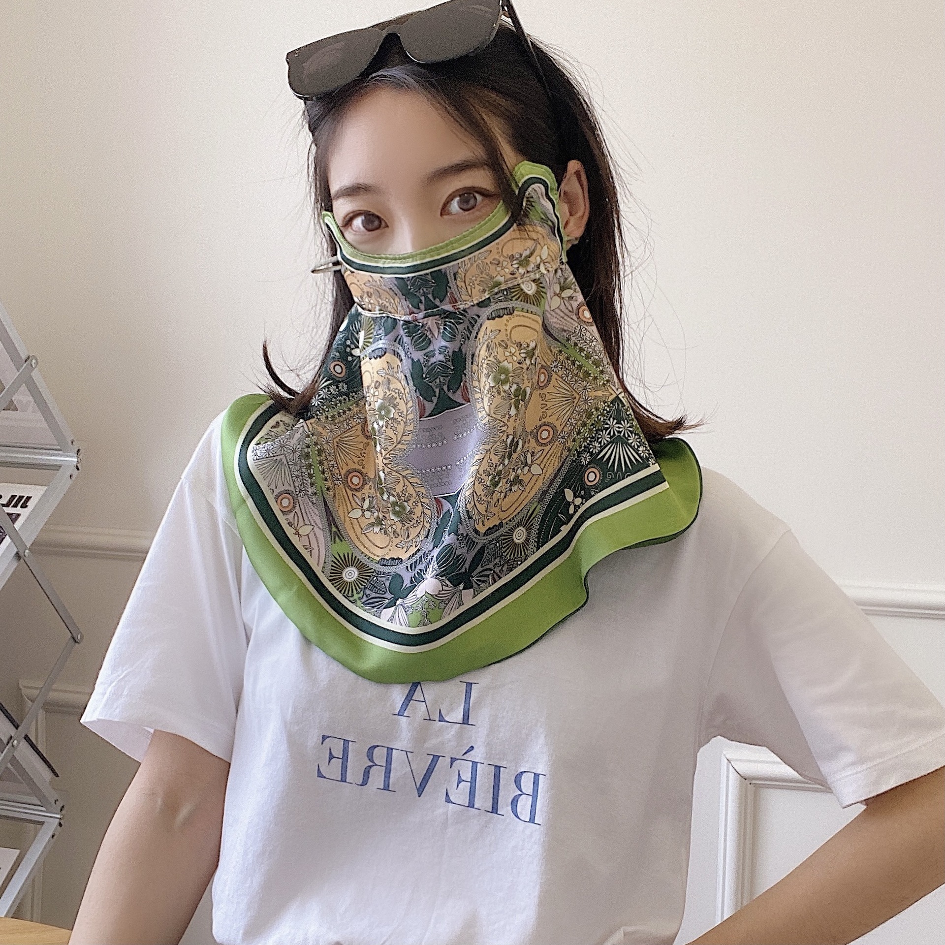 Female Printed Breathable Eye Corner Protection Summer Sunscreen Mask 6 Female Printed Breathable Eye Corner Protection Summer Sunscreen Mask - Image 6