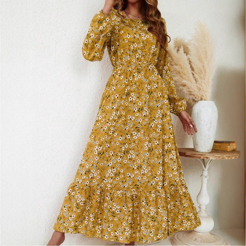 Vintage Print Long-sleeve Dress 3 Vintage Print Long-sleeve Dress - Image 3