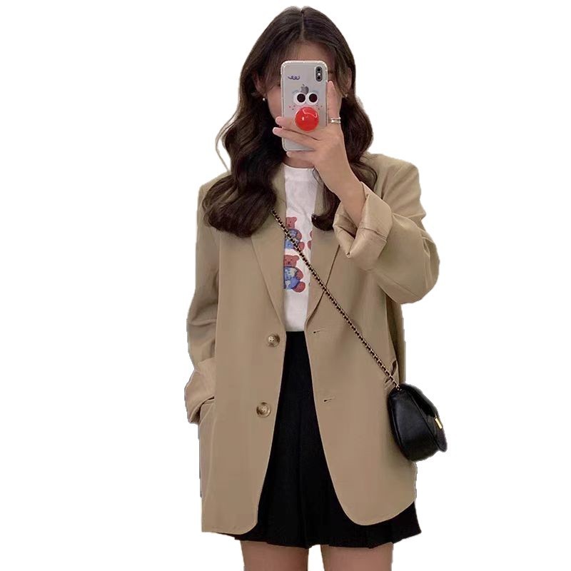 High-End Korean-Style British-Style Khaki Suit Jacket 2 High-End Korean-Style British-Style Khaki Suit Jacket - Image 2