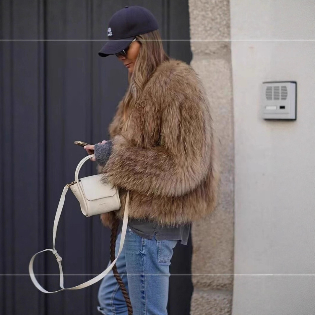 Women's Simple Fur Coat Jacket 6 Women's Simple Fur Coat Jacket - Image 6