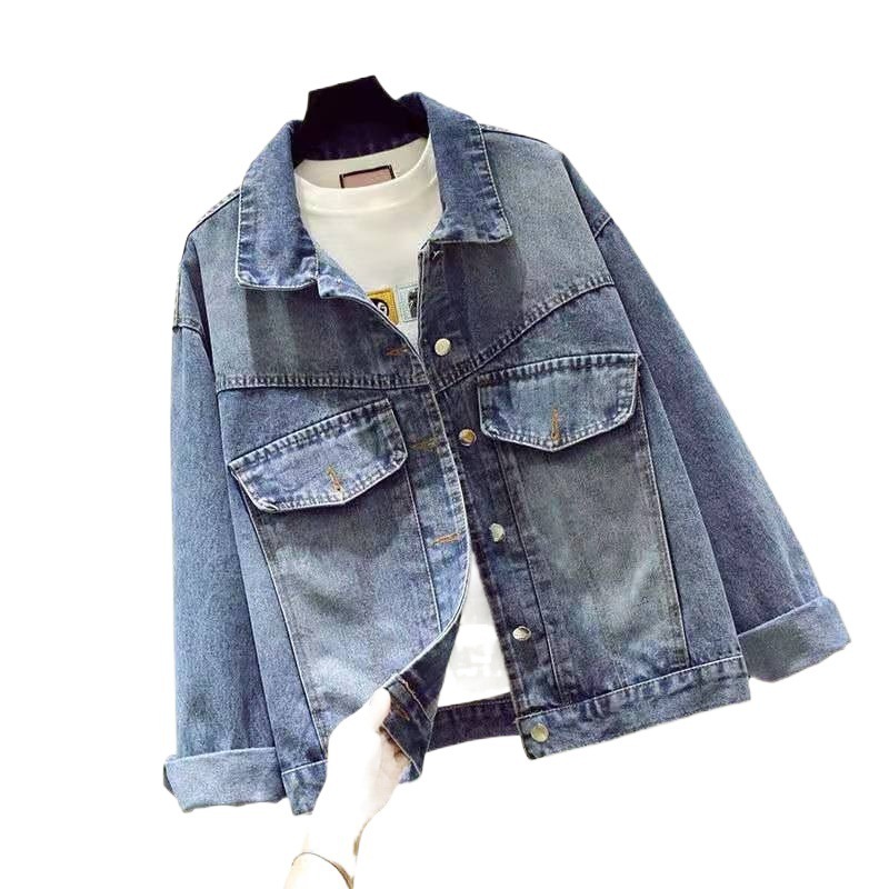 Women's Casual Loose Printed Denim Jacket 4 Women's Casual Loose Printed Denim Jacket - Image 4