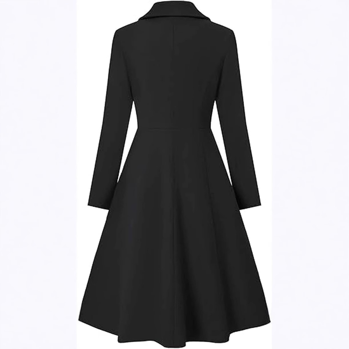 Women's Long Lapel Double Breasted Trench Coat 6 Women's Long Lapel Double Breasted Trench Coat - Image 6