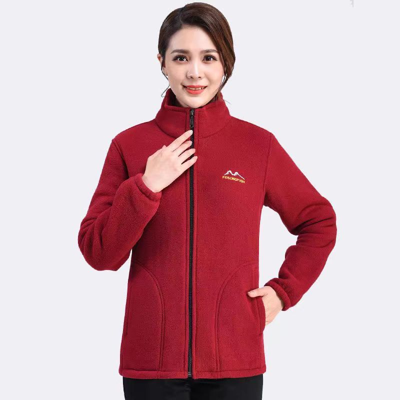 Women's Thickened Zip-up Stand-collar Loose Sports Jacket 2 Women's Thickened Zip-up Stand-collar Loose Sports Jacket - Image 2