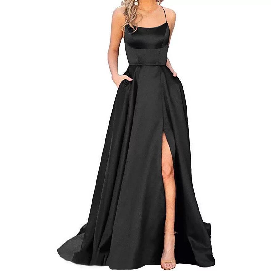 Solid Color Long Slimming And Shoulder Hollow Girlfriends Fashion Bridesmaid Party Dress 2 Solid Color Long Slimming And Shoulder Hollow Girlfriends Fashion Bridesmaid Party Dress - Image 2