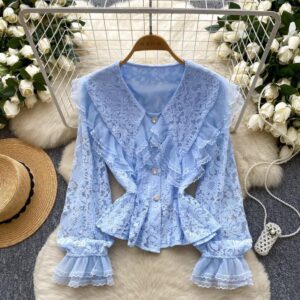 Versatile Single-Breasted Slimming Long-Sleeve Shirt