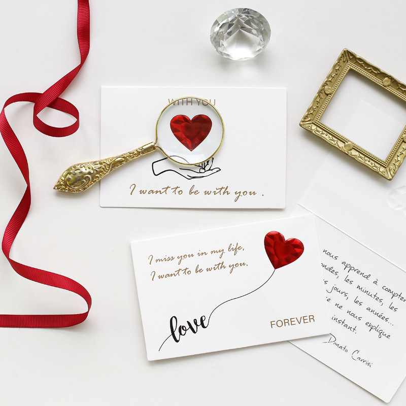 Solid Red Heart Greeting Card with Envelopes Romantic Letter I Love You Forever 1 Solid Red Heart Greeting Card with Envelopes Romantic Letter I Love You Forever