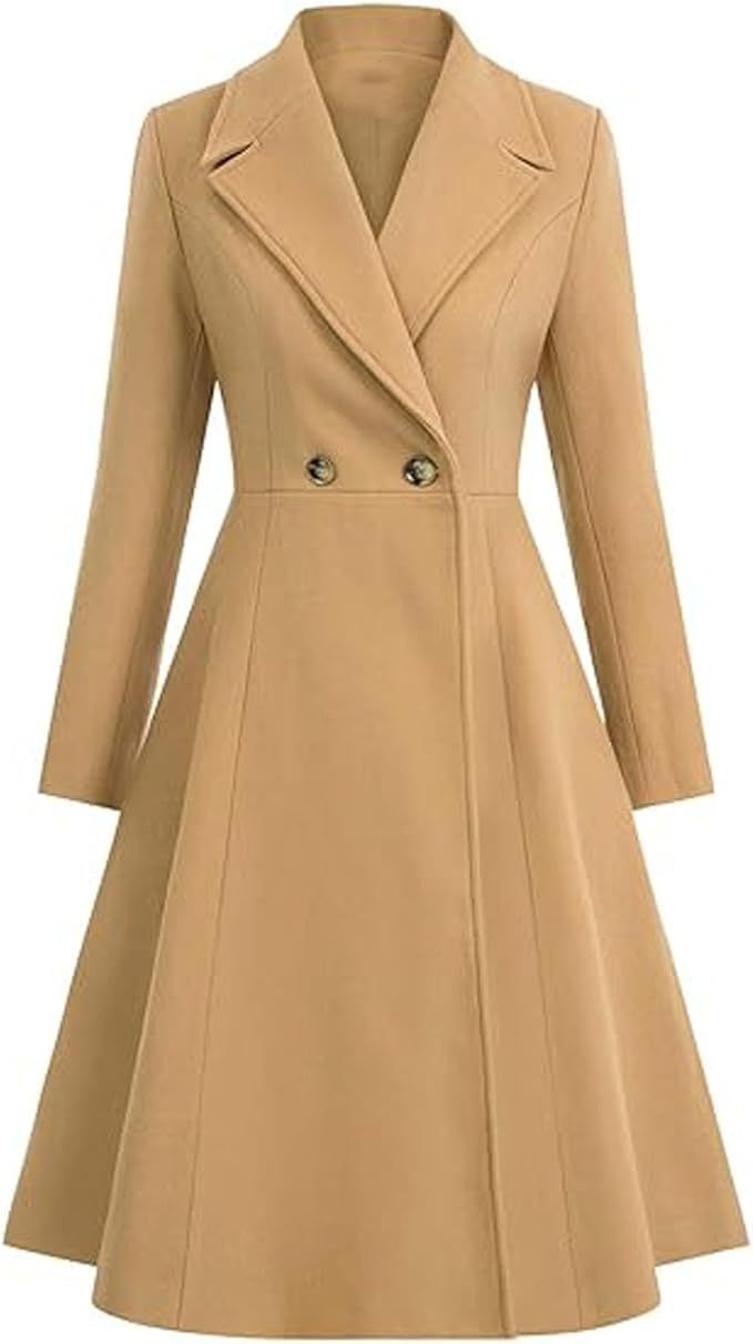 Women's Long Lapel Double Breasted Trench Coat 5 Women's Long Lapel Double Breasted Trench Coat - Image 5