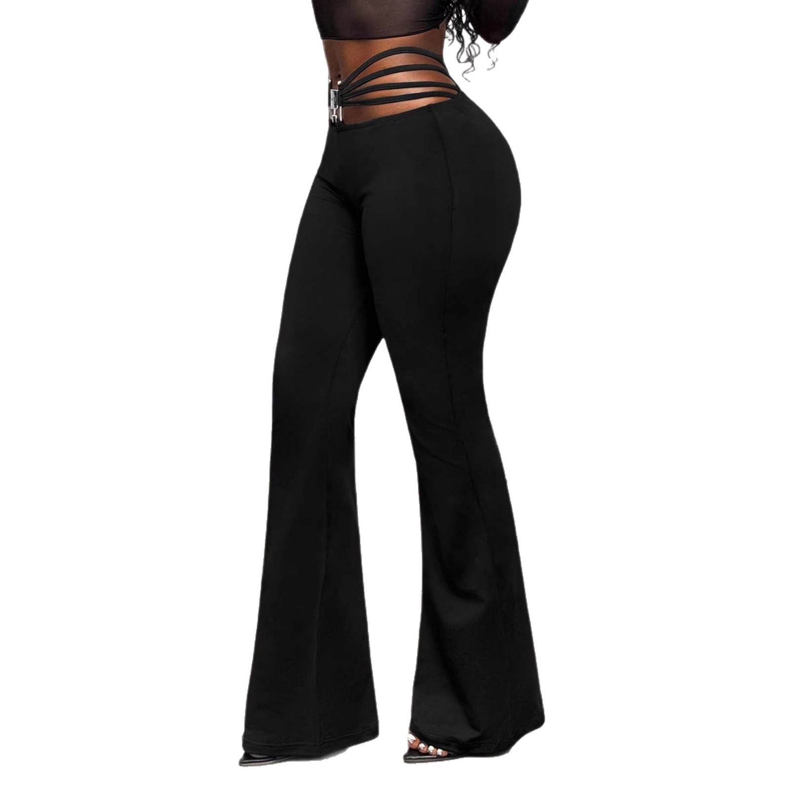 Black High-waist Flared Pants With Tummy-control And Butt-lifting Features 7 Black High-waist Flared Pants With Tummy-control And Butt-lifting Features - Image 7