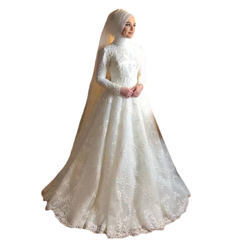 Long Sleeve White Dignified Wedding Dress 5 Long Sleeve White Dignified Wedding Dress - Image 5