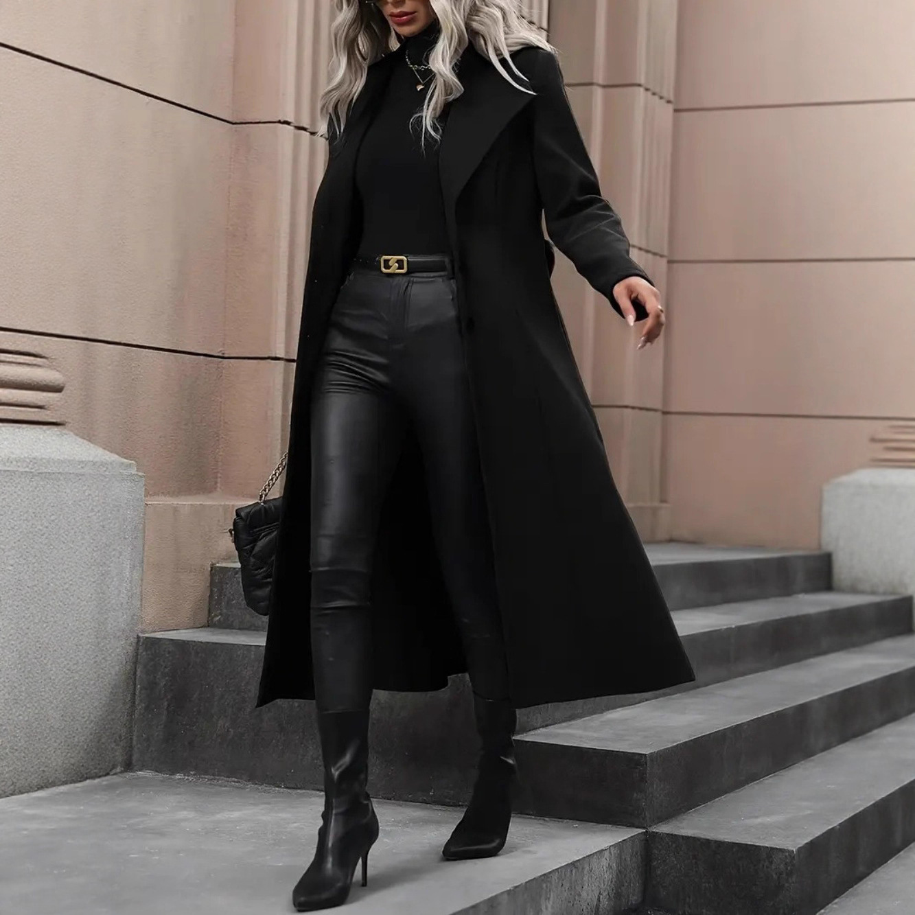 Women's Minimalist Basic Belt King-size Coat 2 Women's Minimalist Basic Belt King-size Coat - Image 2