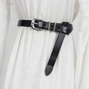 Korean Artistic Youth Silver Buckle Women's Slender Waist