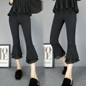 Spliced Mesh Cutout Versatile Casual Pants