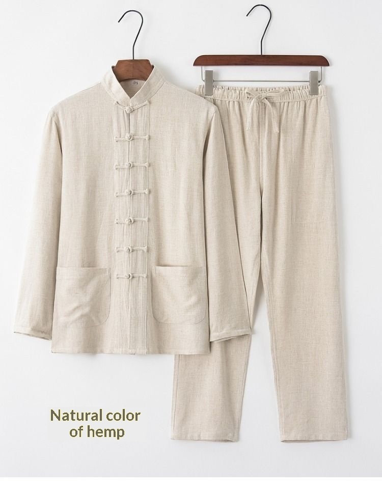 Cotton And Linen Tang Suit Vintage Loose Set 6 Cotton And Linen Tang Suit Vintage Loose Set - Image 6