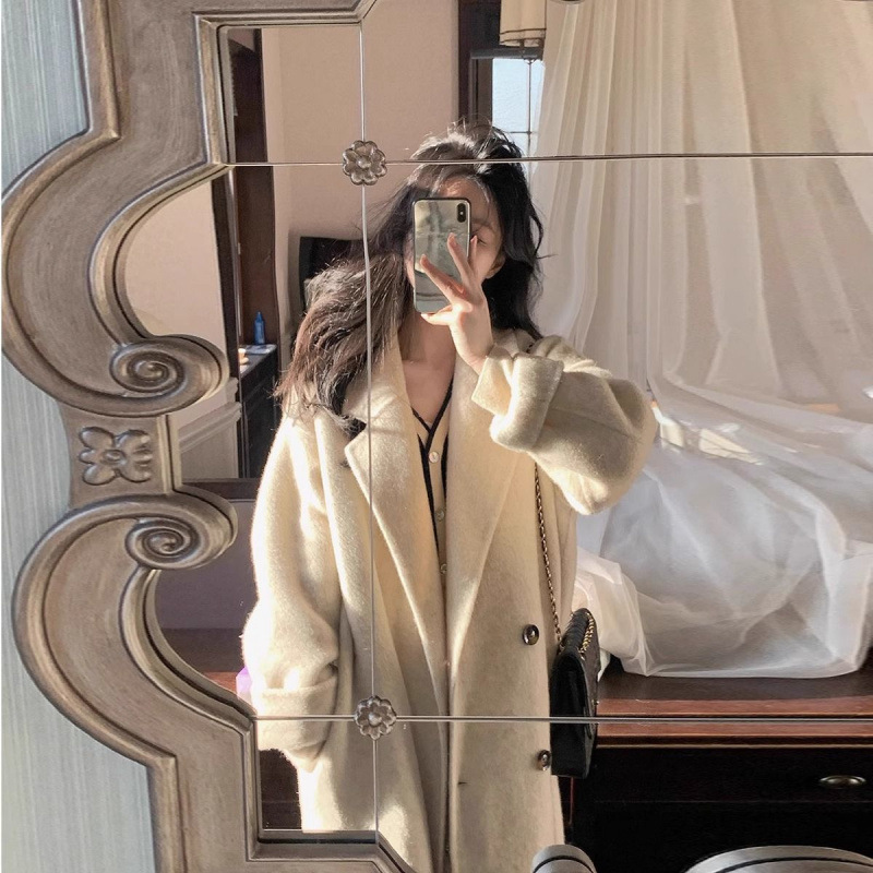 Women's Stylish Mid-length Slimming Wool Coat 6 Women's Stylish Mid-length Slimming Wool Coat - Image 6