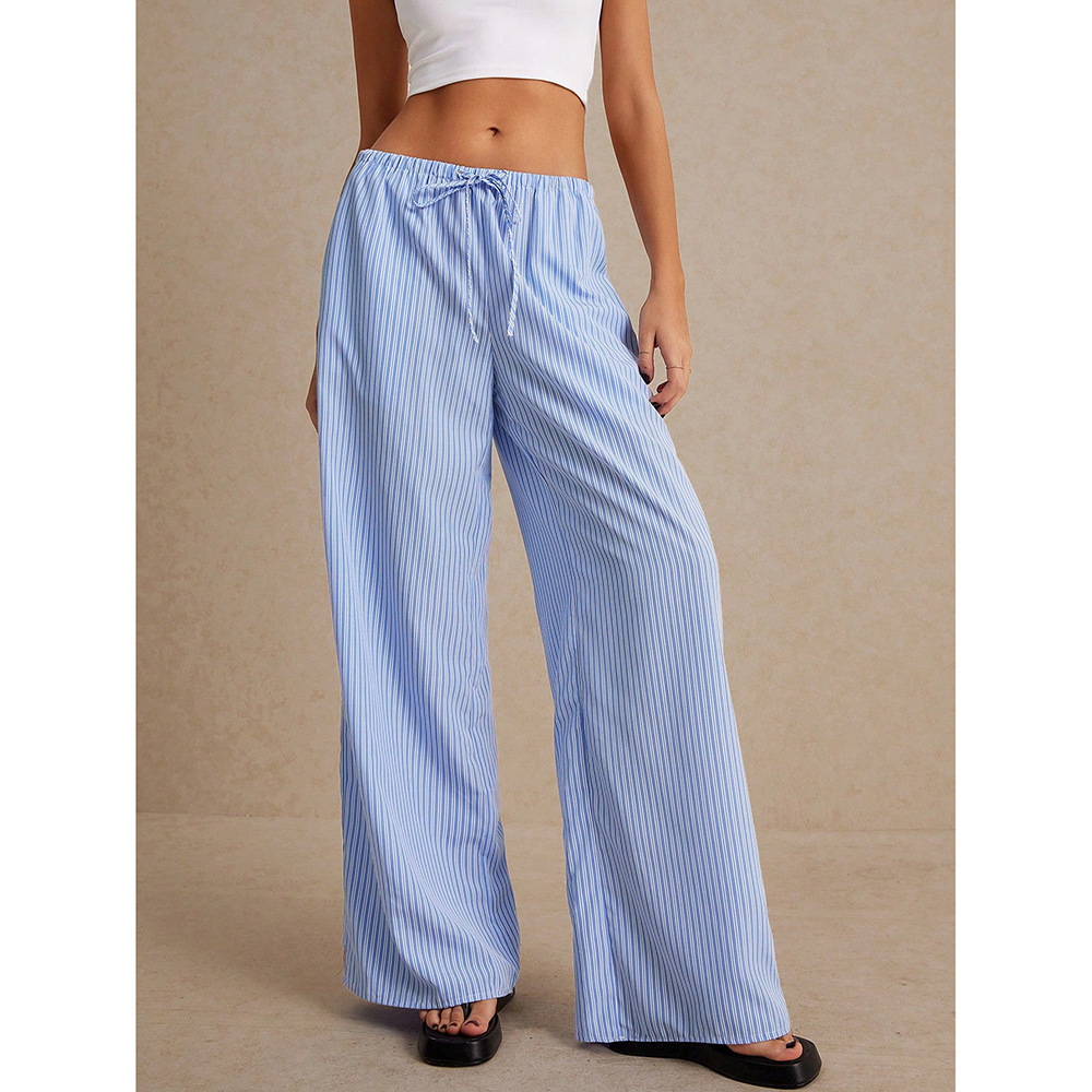 Niche Drawstring Elastic-waist Floor-length Pants 2 Niche Drawstring Elastic-waist Floor-length Pants - Image 2