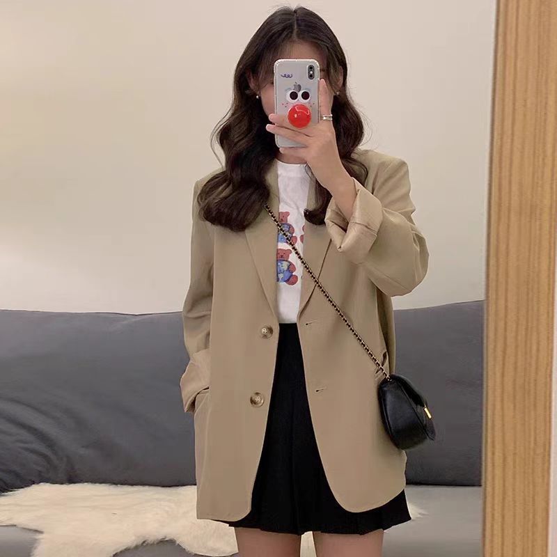High-End Korean-Style British-Style Khaki Suit Jacket 1 High-End Korean-Style British-Style Khaki Suit Jacket