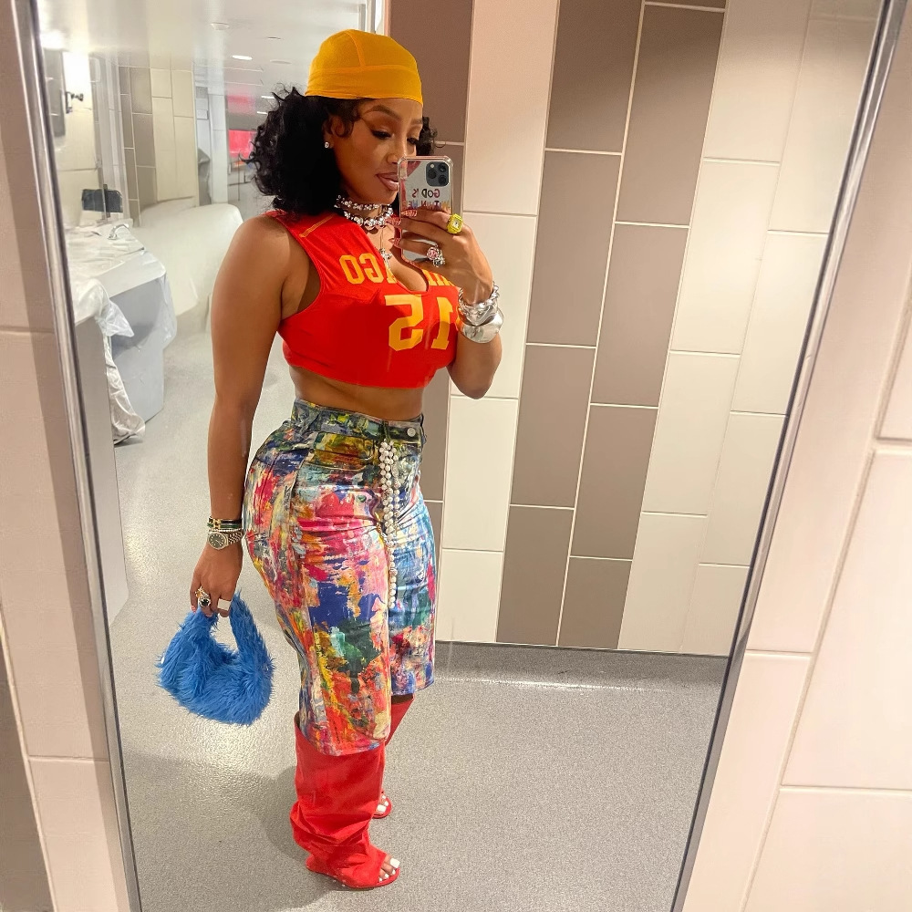 Fashionable Casual Straight-leg Pants Painted Shorts 2 Fashionable Casual Straight-leg Pants Painted Shorts - Image 2