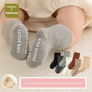 Infant And Toddler Cotton Double-Needle Glued Anti-Slip Socks
