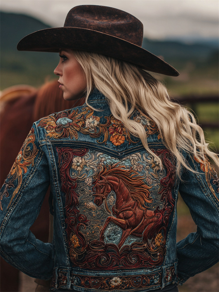 Autumn Retro Washed Long-Sleeve Denim Jacket 2 Autumn Retro Washed Long-Sleeve Denim Jacket - Image 2