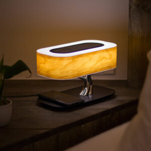 Creative Tree Table Lamp with Bluetooth Speaker, Dimmable Light & Wireless Charging