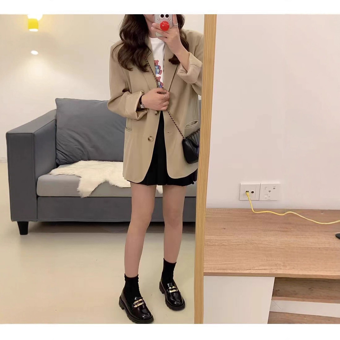 High-End Korean-Style British-Style Khaki Suit Jacket 5 High-End Korean-Style British-Style Khaki Suit Jacket - Image 5