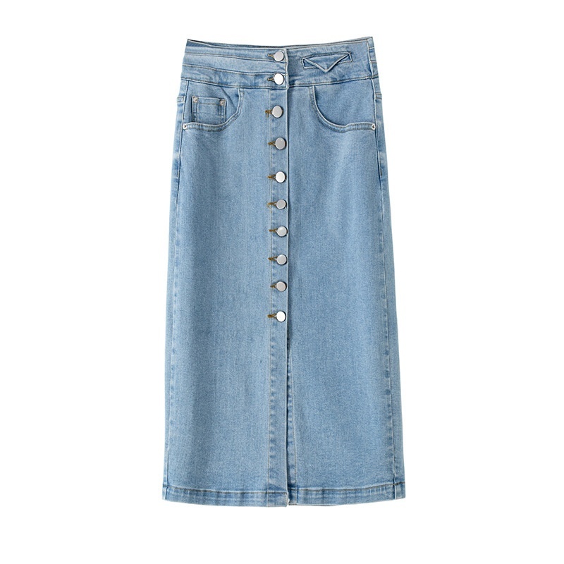 Single-breasted Denim Skirt For Women 2 Single-breasted Denim Skirt For Women - Image 2