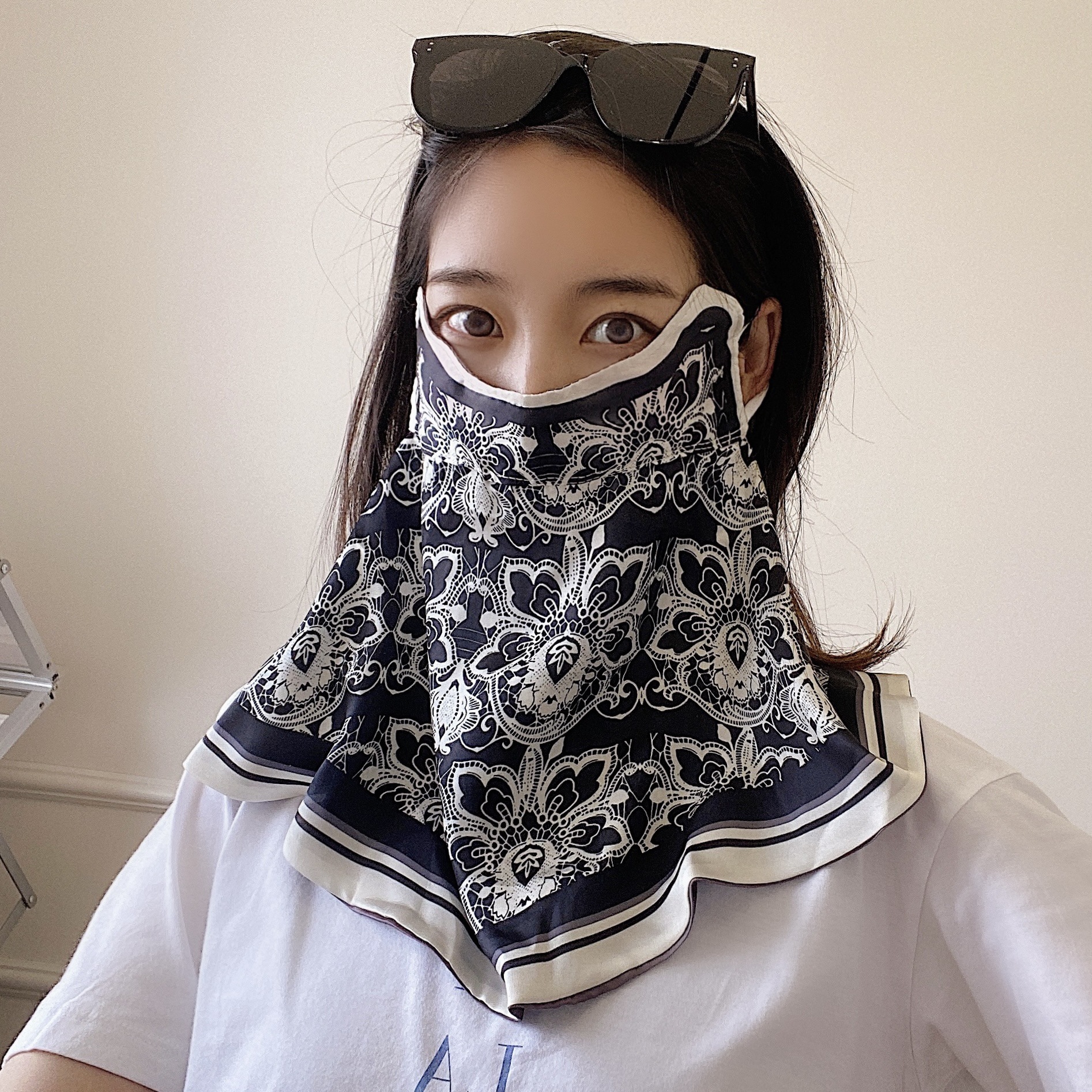 Female Printed Breathable Eye Corner Protection Summer Sunscreen Mask 4 Female Printed Breathable Eye Corner Protection Summer Sunscreen Mask - Image 4