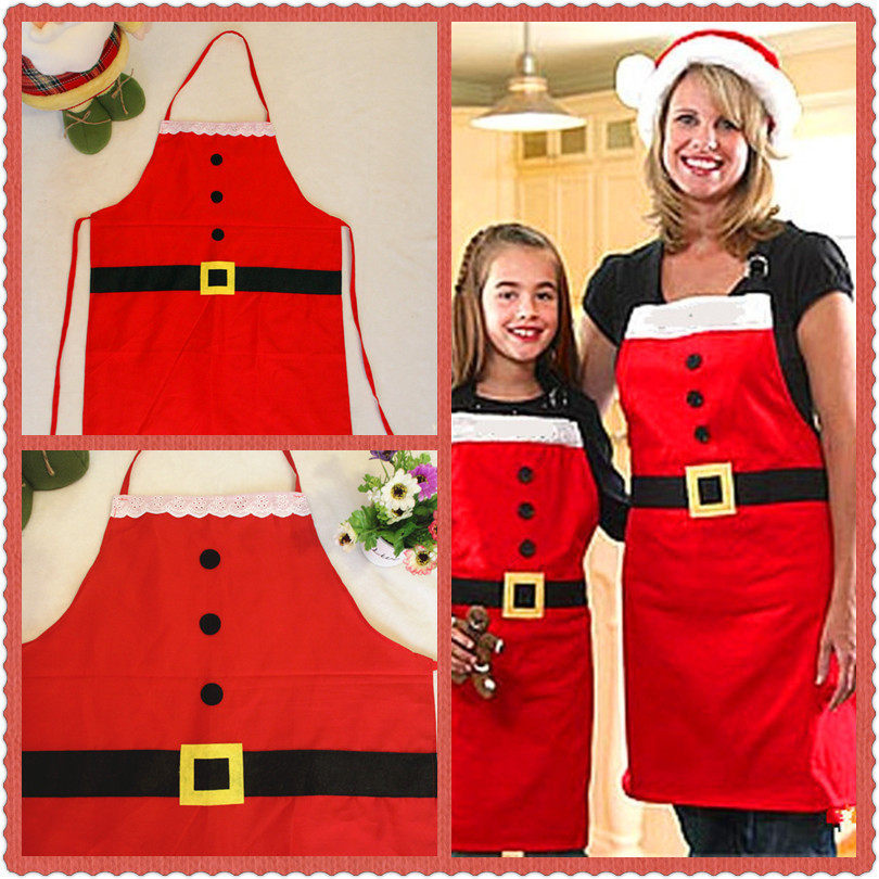 Red Merry Christmas Apron Christmas Apron For Women Girls Cake Kitchen Cook Apron For Mother's New Year Gift Unisex 1 Red Merry Christmas Apron Christmas Apron For Women Girls Cake Kitchen Cook Apron For Mother's New Year Gift Unisex