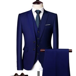 Men's Business Suit Set, 3 Piece Slim Fit Suit