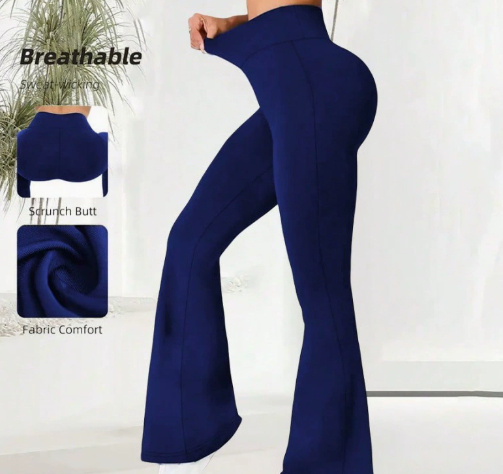 Summer Thin Yoga Pants Women's High-Waist Straight-Leg Wide-Leggings 3 Summer Thin Yoga Pants Women's High-Waist Straight-Leg Wide-Leggings - Image 3