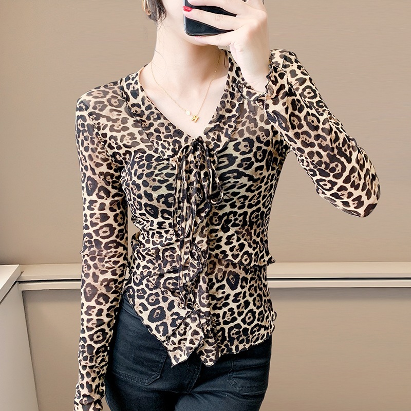 Fashionable Sheer Mesh Floral Long-Sleeve Top For Women 6 Fashionable Sheer Mesh Floral Long-Sleeve Top For Women - Image 6